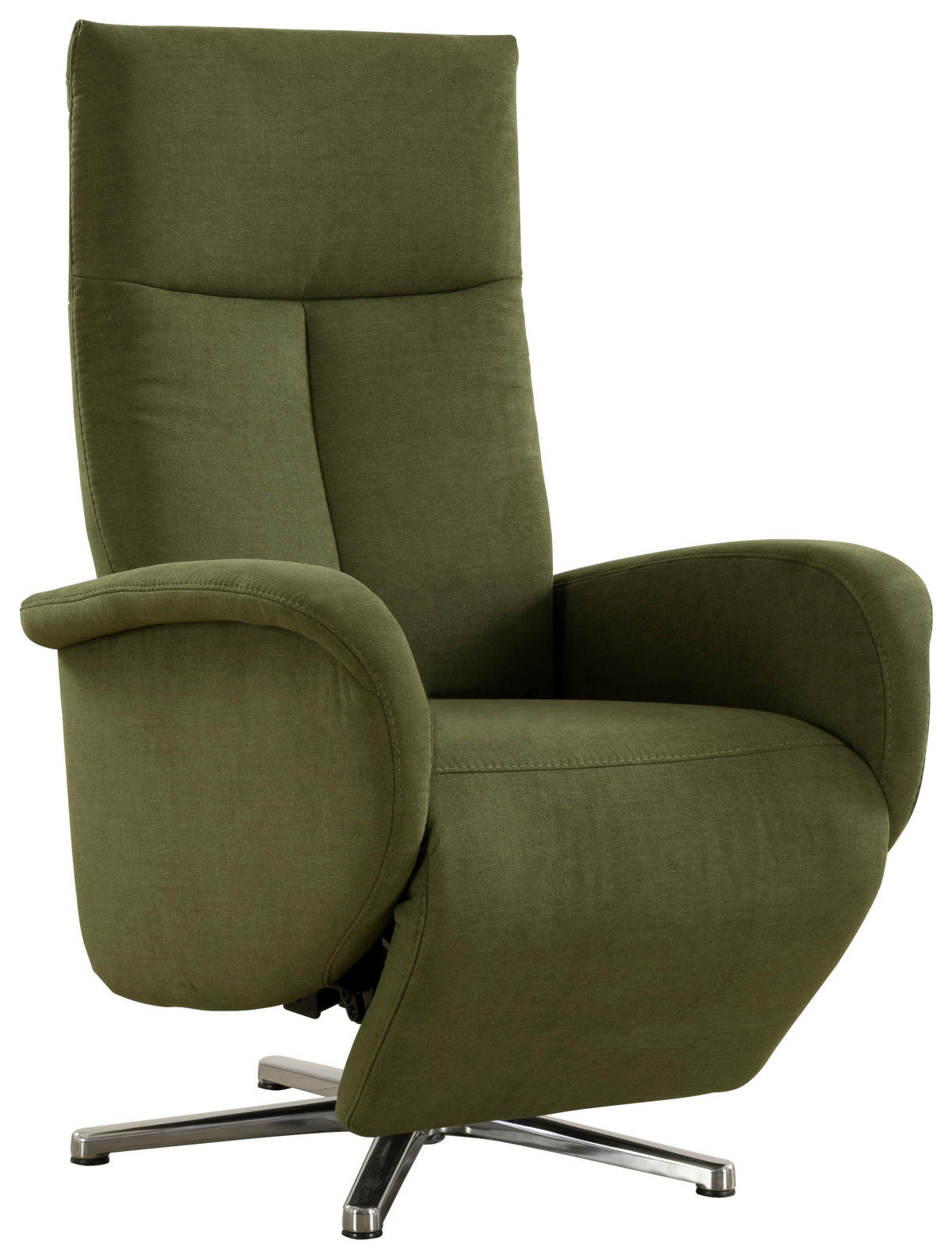 RELAXSESSEL Flachgewebe    - Chromfarben/Olivgrün, KONVENTIONELL, Textil/Metall (75/112/82cm) - Sit & More