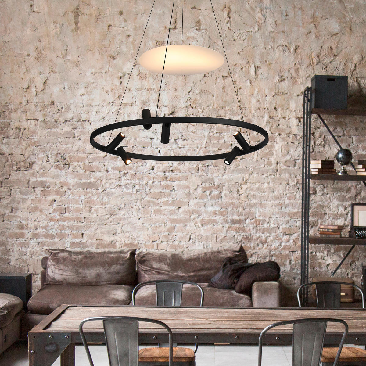 HÄNGELEUCHTE 120/70 cm    - Schwarz, Design, Metall (120/70cm)