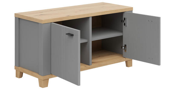 GARDEROBENBANK  in 94/51/38 cm  - Graphitfarben/Eiche Artisan, LIFESTYLE, Holzwerkstoff/Kunststoff (94/51/38cm) - Hom`in