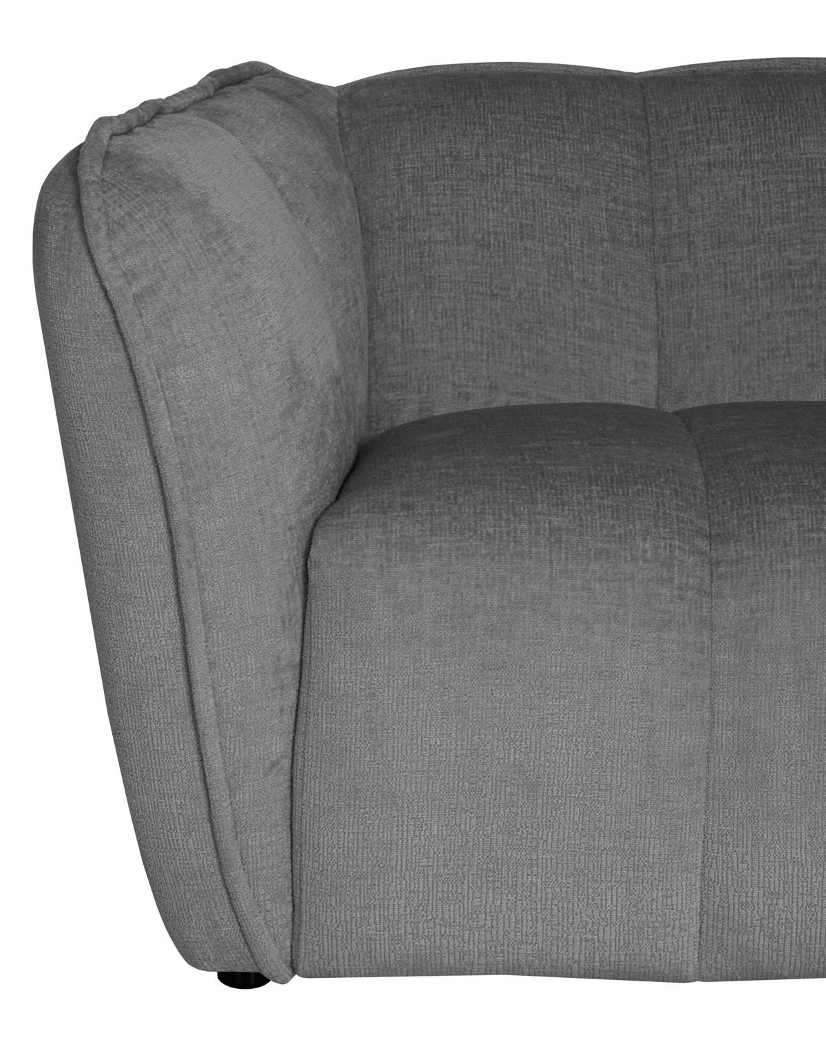 ECKSOFA LIVOLI in Chenille Hellgrau  276/160 cm  - Hellgrau/Schwarz, Design, Textil (276/160cm) - MID.YOU