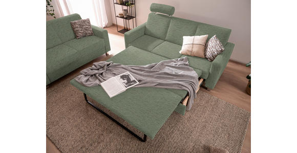 3-SITZER-SOFA in Flachgewebe Hellgrün  - Chromfarben/Hellgrün, Design, Textil/Metall (195/83/85cm) - Xora