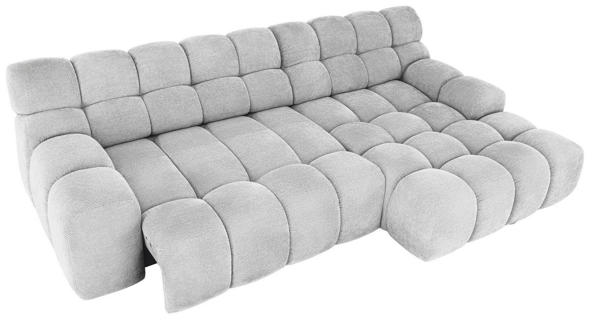 ECKSOFA in Webstoff Silberfarben  - Silberfarben/Schwarz, Modern, Kunststoff/Textil (297/180cm) - Welnova