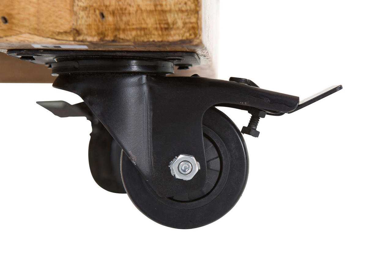 BARWAGEN in massiv Braun, Schwarz  - Schwarz/Braun, Design, Holz/Metall (97/85/43cm) - Carryhome