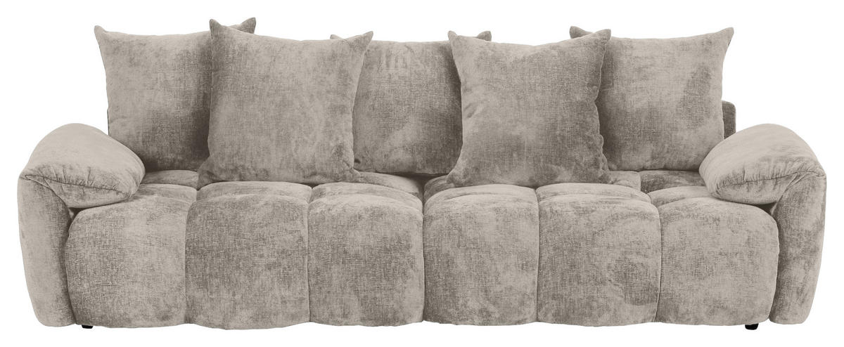 BIG SOFFA i chenille ljusgrå  - ljusgrå/svart, Design, textil/plast (265/67/130cm) - home24