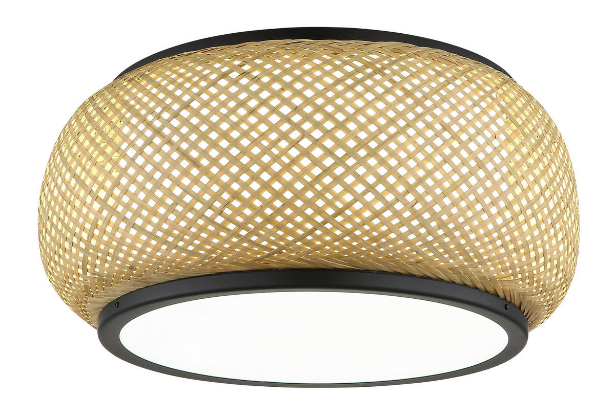 STROPNÍ LED SVÍTIDLO, 38/19,2 cm  - bílá/černá, Design, kov/dřevo (38/19,2cm) - Globo