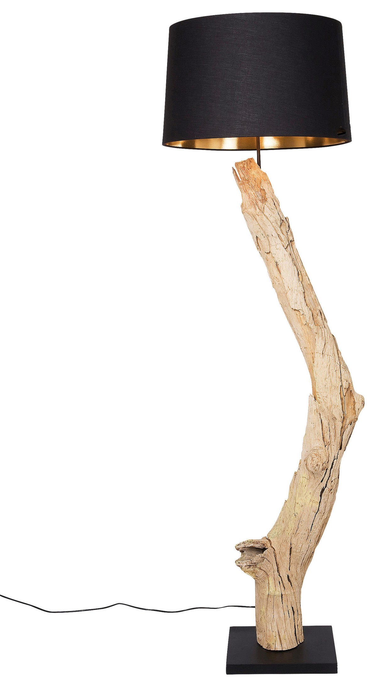 STEHLEUCHTE 52/171/52 cm  - Schwarz/Naturfarben, Natur, Holz/Textil (52/171/52cm) - Kare-Design