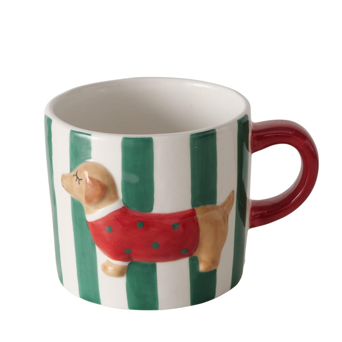 BECHER    - Rot/Grün, LIFESTYLE, Keramik (13,5/10,4/9cm)