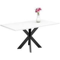 ESSTISCH rechteckig Schwarz, Weiß  - Schwarz/Weiß, MODERN, Holzwerkstoff/Metall (140/90/78cm) - Livetastic