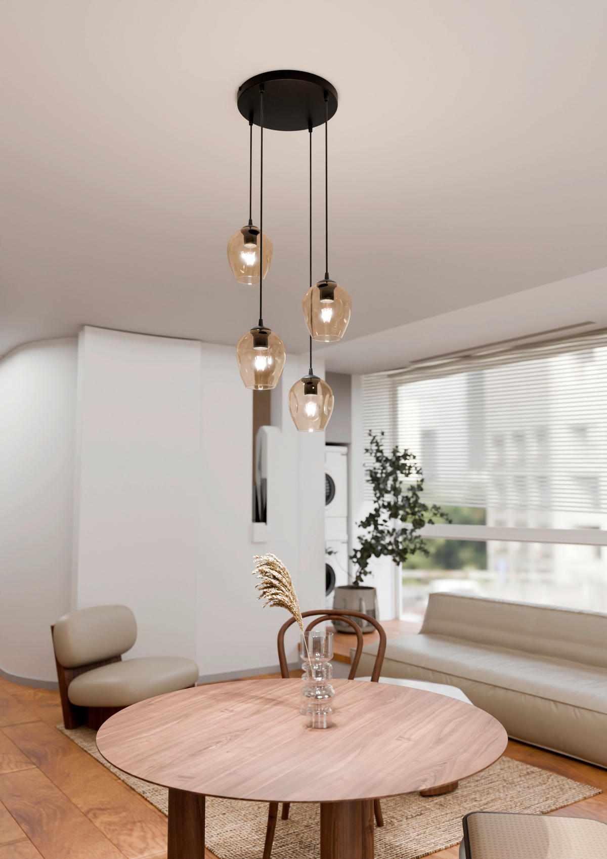 HÄNGELEUCHTE  40/40/100 cm    - Schwarz, KONVENTIONELL, Glas/Metall (40/40/100cm)