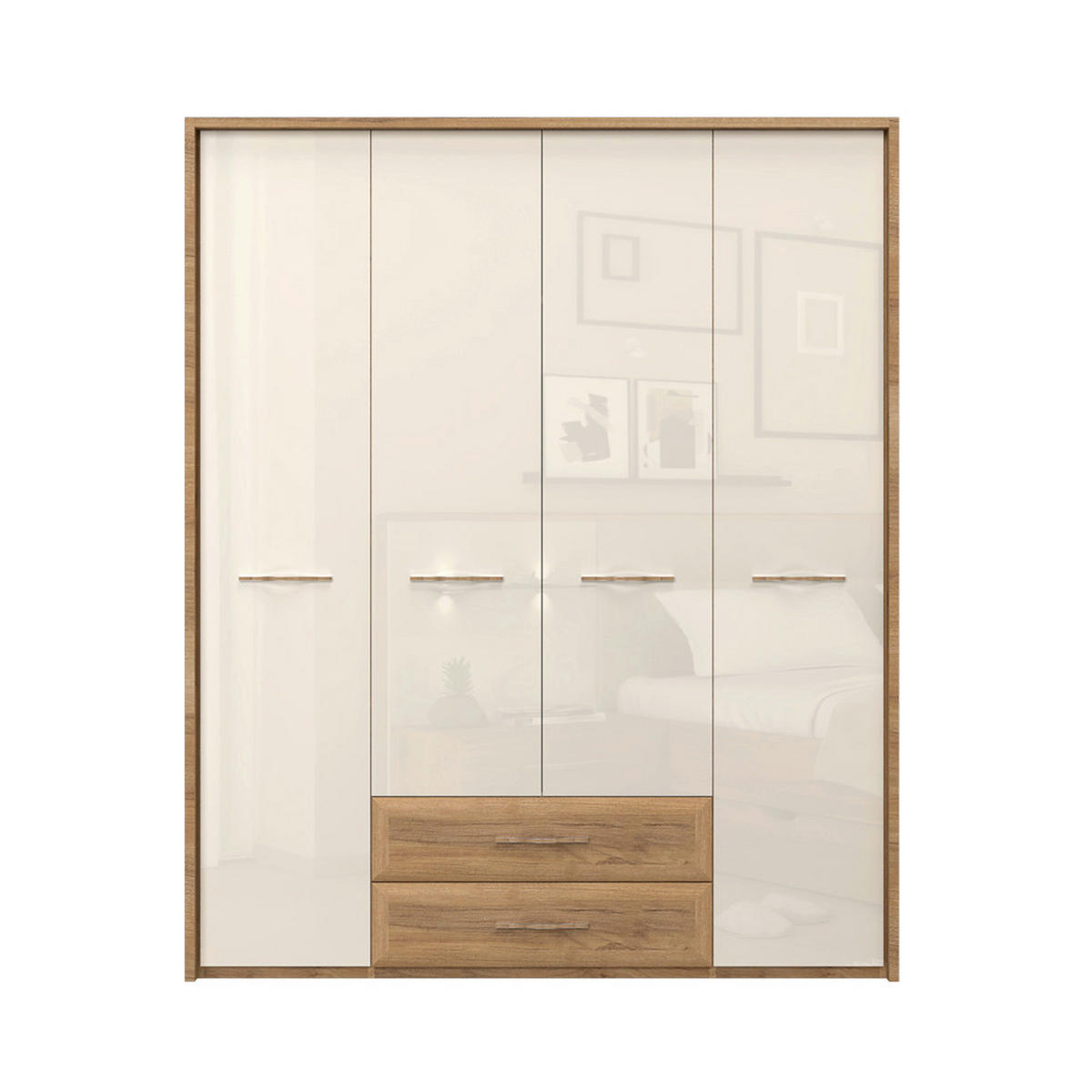 ORMAR SA KLASIČNIM VRATIMA bež  187/226/60 cm  - bež, Dizajnerski, metal/pločasti materijal (187/226/60cm)