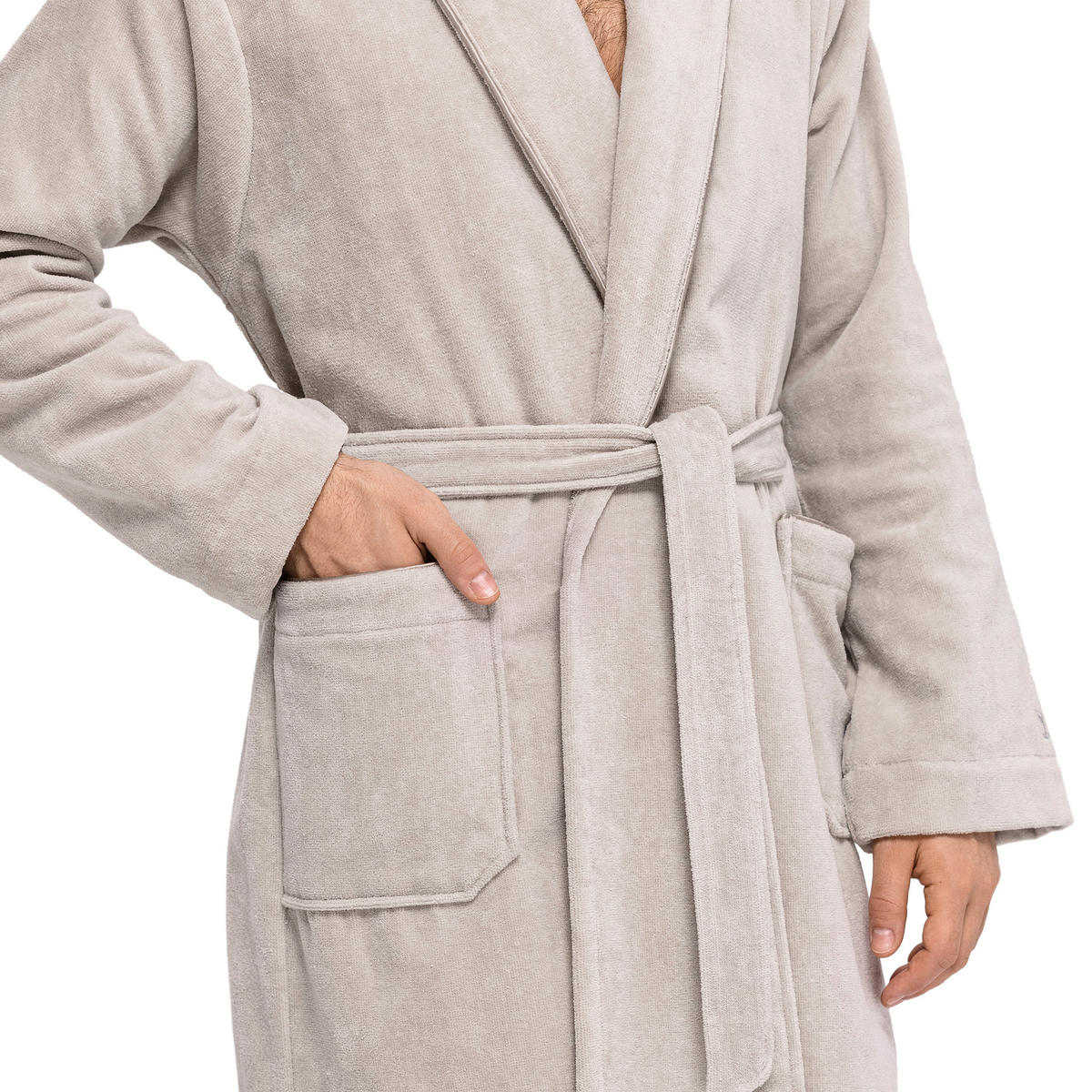 BADEMANTEL XL Unisex  - Silberfarben, Basics, Textil (XLnull) - Moeve