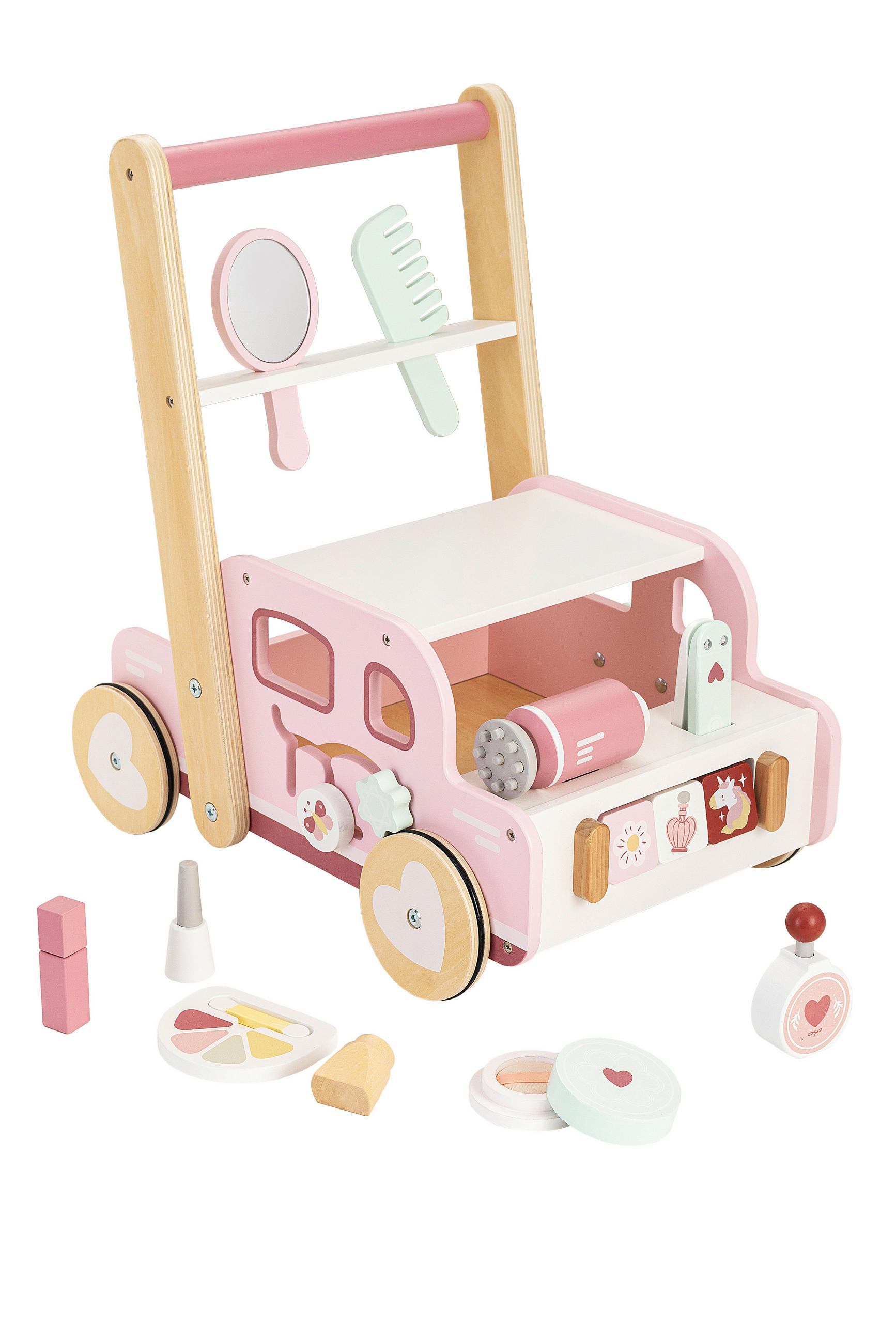 LAUFLERNWAGEN  - Hellrosa/Naturfarben, Basics, Holz/Holzwerkstoff (40cm) - My Baby Lou