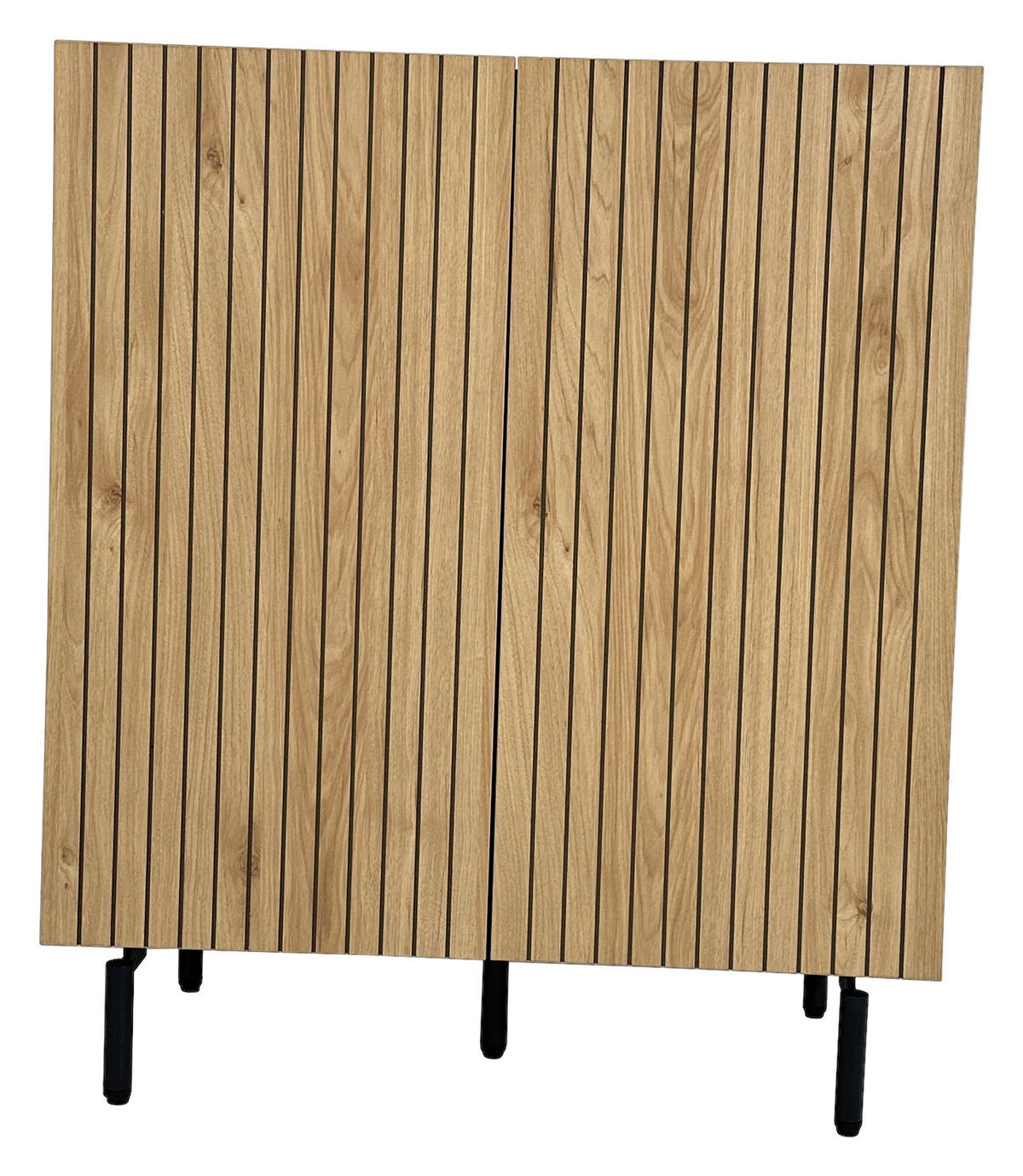 HIGHBOARD LINO  in 80/95/40 cm  - Eichefarben/Schwarz, Design, Holzwerkstoff/Metall (80/95/40cm) - Xora