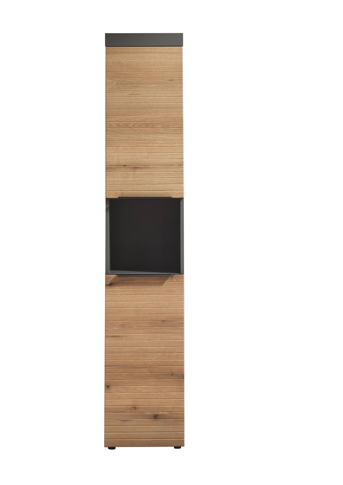 HOCHSCHRANK 36/190/31 cm  - Eichefarben/Schwarz, Basics, Holzwerkstoff/Kunststoff (36/190/31cm) - MID.YOU
