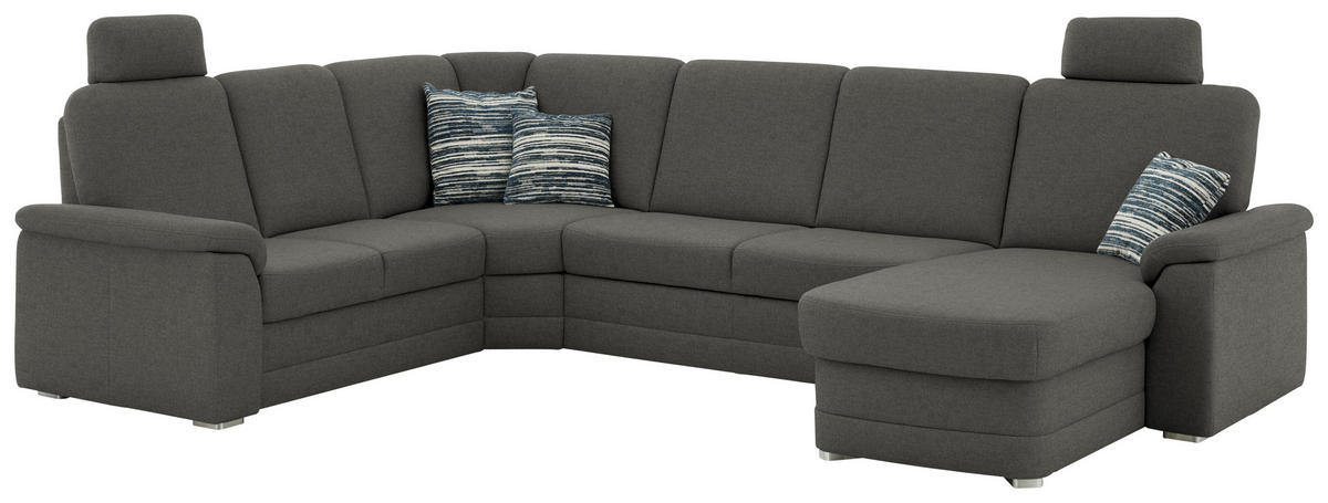 WOHNLANDSCHAFT  in Chenille Grau  - Alufarben/Grau, KONVENTIONELL, Holz/Textil (235/329/160cm) - Beldomo Comfort