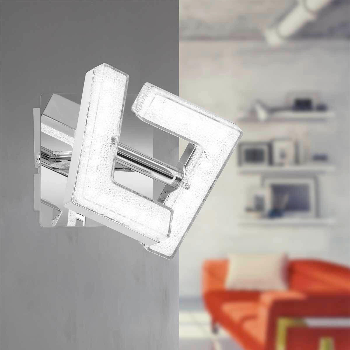 LED-STRAHLER 10/10/10 cm   - Chromfarben, Design, Kunststoff/Metall (10/10/10cm) - Globo