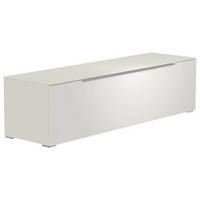 LOWBOARD Weiß, Alufarben  160/43/45 cm  - Alufarben/Weiß, Design, Glas/Holzwerkstoff (160/43/45cm) - Moderano
