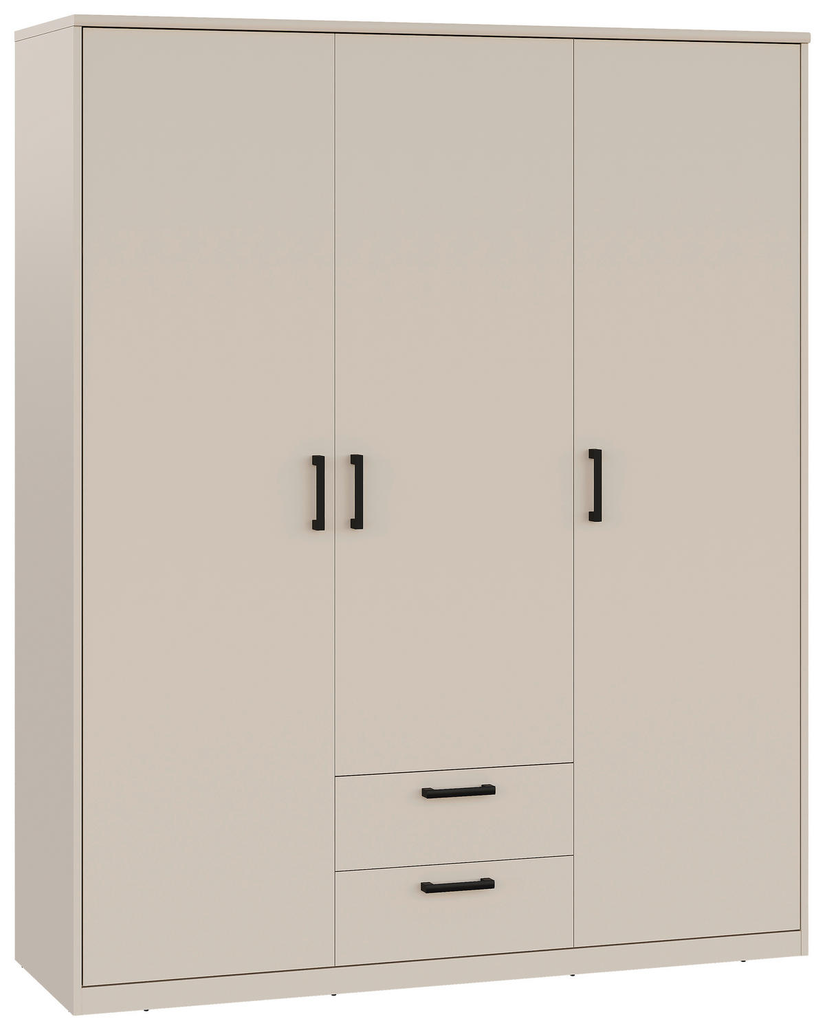 NYÍLÓAJTÓS SZEKRÉNY kasmírszínű  - kasmírszínű/fekete, Basics, faalapú anyag/fém (157/194/54cm) - Xora