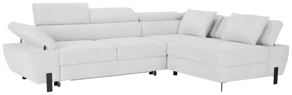 HÖRNSOFFA i vävt tyg cremefärgad  - svart/cremefärgad, Modern, metall/trämaterial (277/90/189cm) - MID.YOU