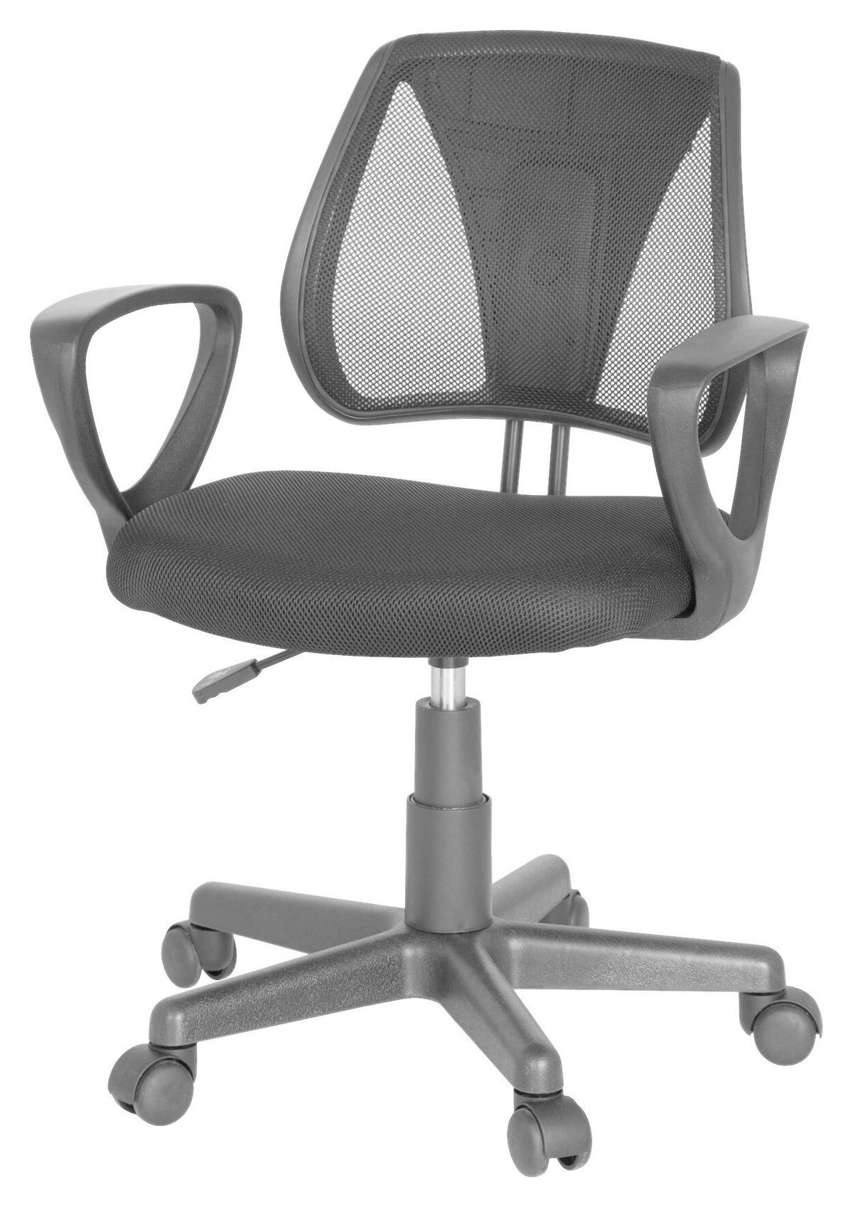 OTOČNÁ ŽIDLE PRO MLÁDEŽ, černá - černá, Basics, plast (58/75-92/45cm) - MID.YOU