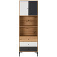BEISTELLREGAL 60/180/30 cm  - Eichefarben/Schwarz, Design, Holzwerkstoff/Metall (60/180/30cm) - Carryhome