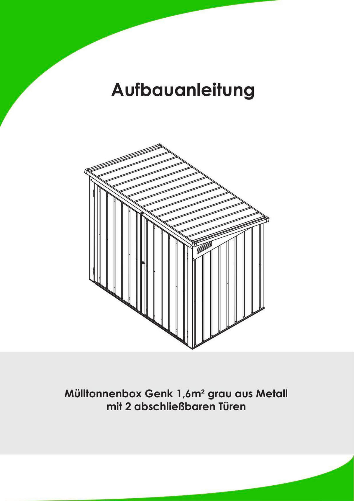 BOX NA SMETNÉ NÁDOBY   - antracitová, Basics, kov (158/134/101cm)