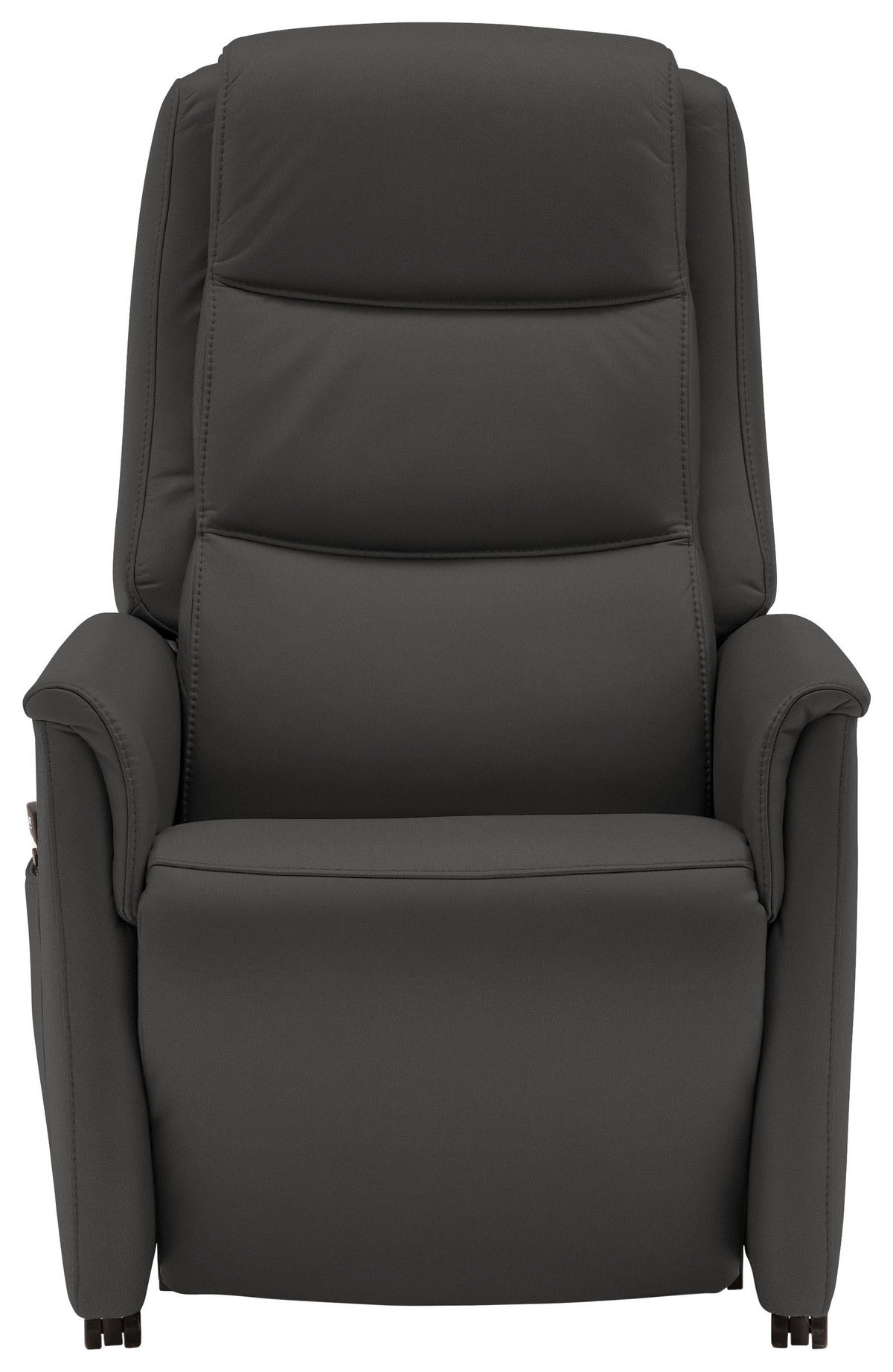 FERNSEHSESSEL in Dunkelgrau  - Dunkelgrau/Schwarz, Konventionell, Leder/Kunststoff (70/107/88cm) - Livetastic