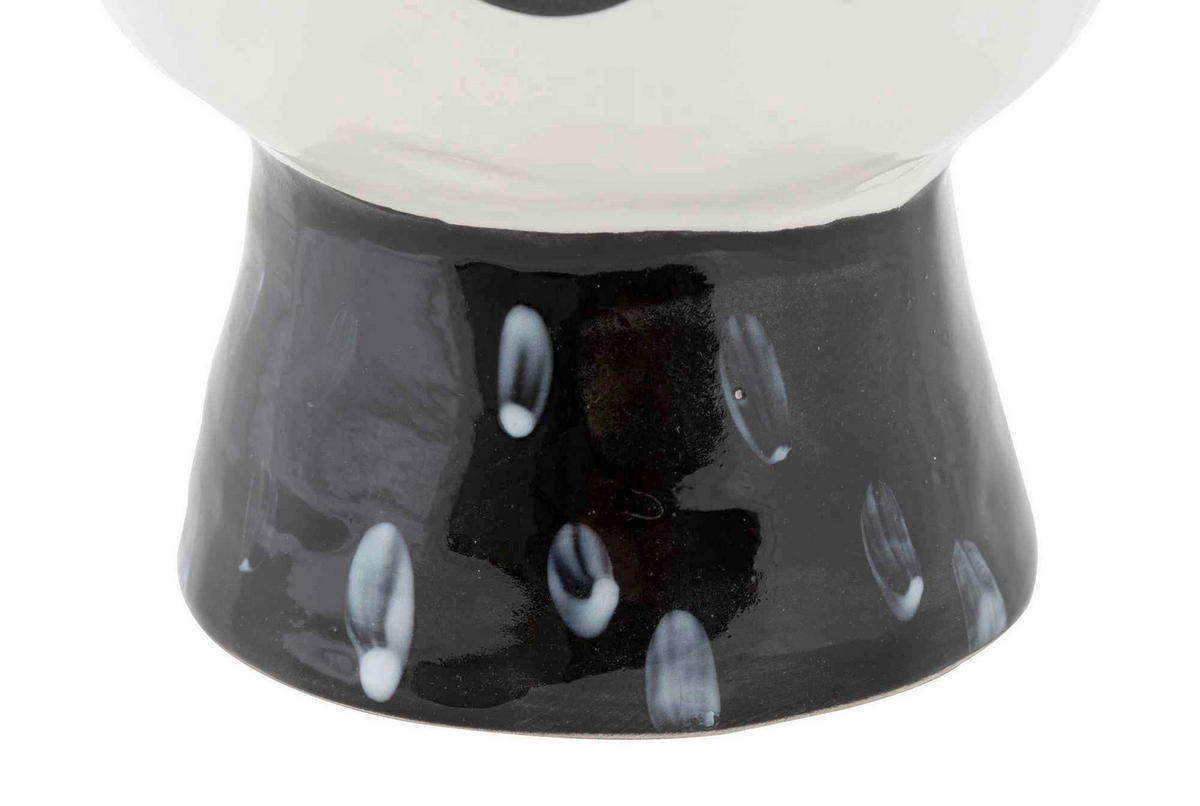 Vase Pot Face  - Schwarz/Weiß, Basics, Keramik (14/18,2/14cm)