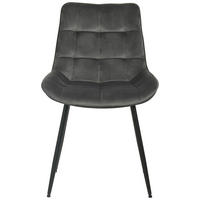 STUHL Samt Grau Pappel Sperrholz  - Schwarz/Grau, MODERN, Holz/Textil (49/85/61cm) - MID.YOU
