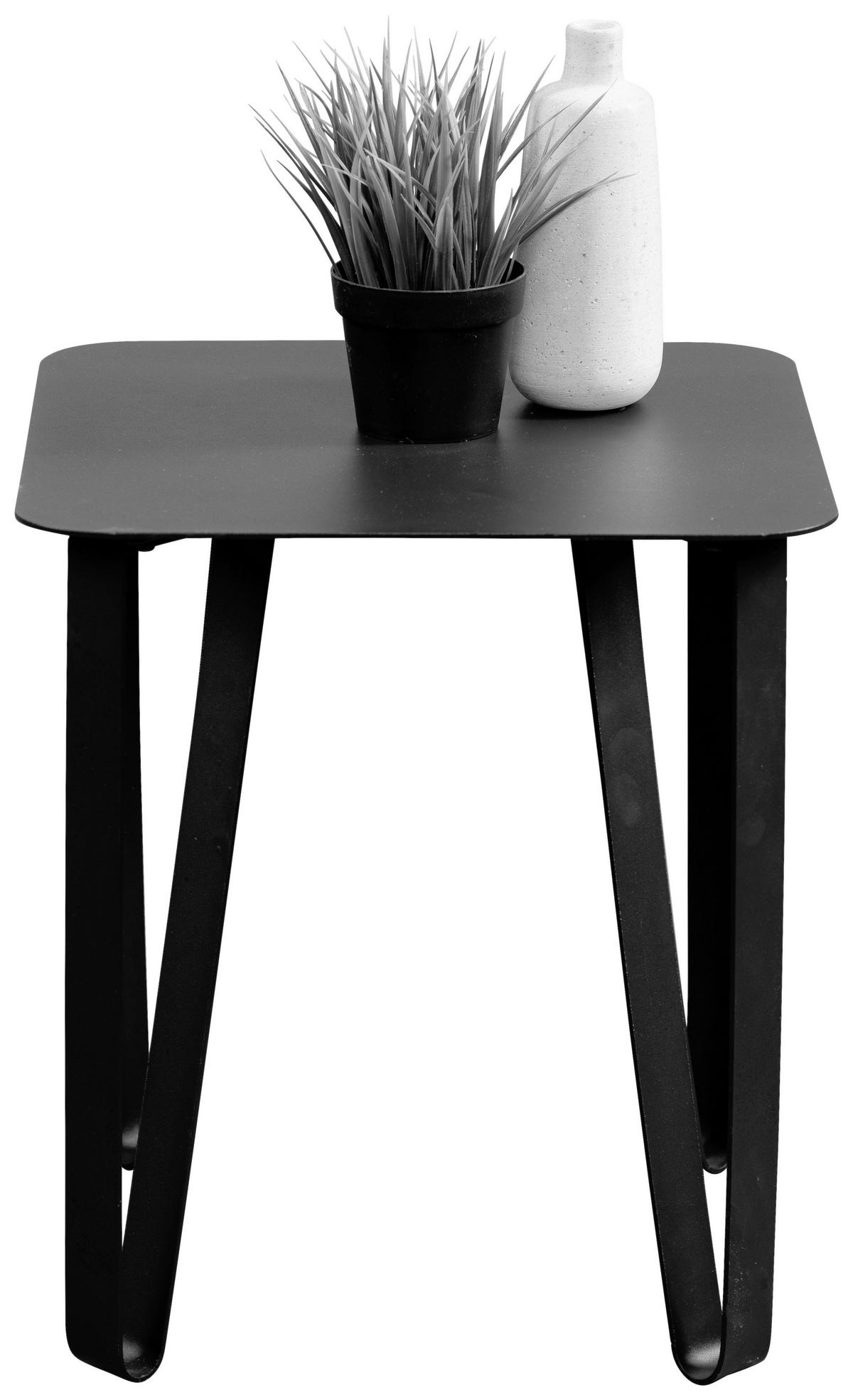 BEISTELLTISCH in Metall 40/40/45 cm  - Schwarz, Design, Metall (40/40/45cm) - Xora