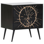 NACHTSCHRANK 58/60/40 cm Mangoholz massiv - Goldfarben/Schwarz, Design, Holz/Metall (58/60/40cm) - Landscape