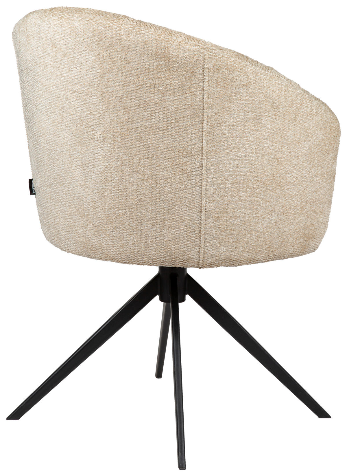 ARMLEHNSTUHL  in Eisen Chenille  - Beige/Schwarz, Design, Textil/Metall (63/81,5/62,5cm) - Dieter Knoll