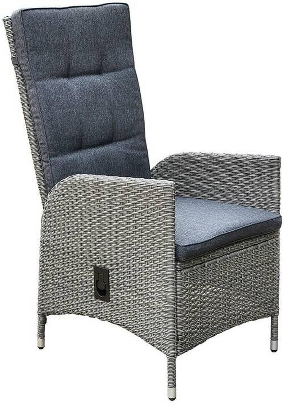 GARTENSESSEL Stahl Grau, Dunkelgrau  - Dunkelgrau/Grau, MODERN, Kunststoff/Textil (55/108/71cm) - Ambia Garden