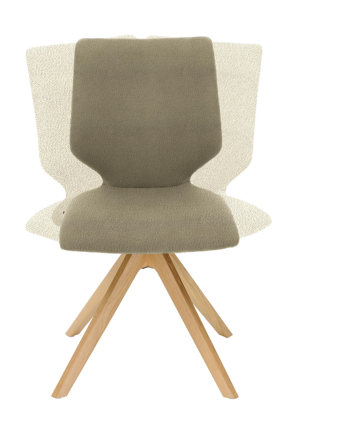 STUHL Struktur  - Sandfarben/Eichefarben, Design, Holz/Textil (50/92/64cm) - Venjakob