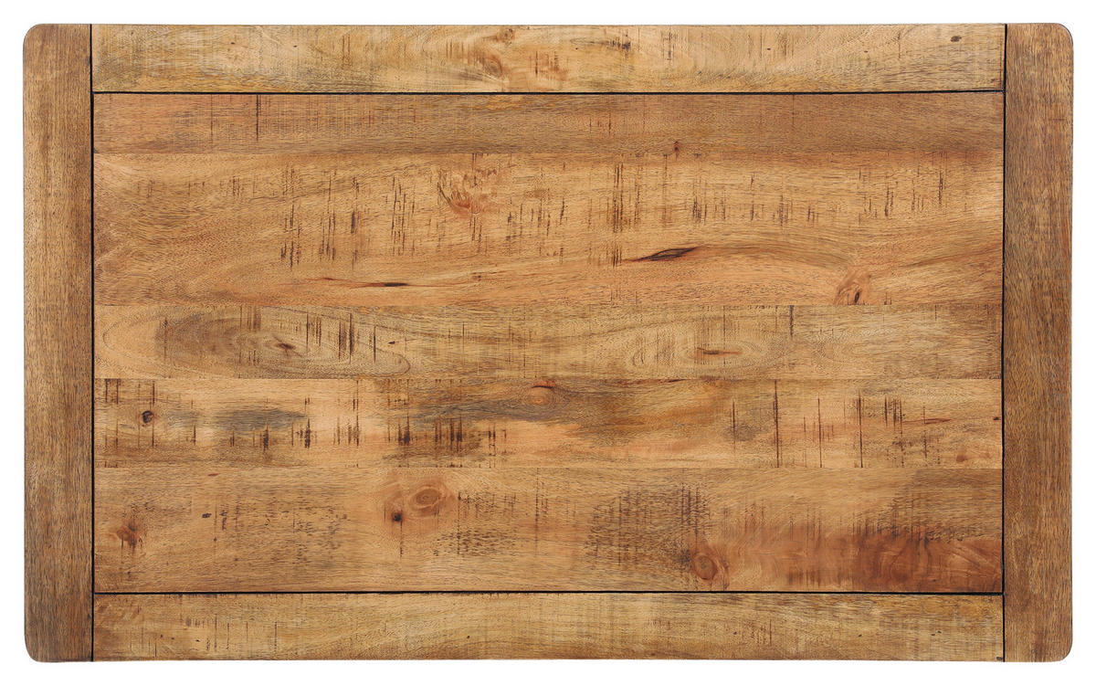 COUCHTISCH Mangoholz massiv 115/70/45 cm rechteckig Naturfarben, Schwarz  - Schwarz/Naturfarben, KONVENTIONELL, Holz/Metall (115/70/45cm) - Landscape