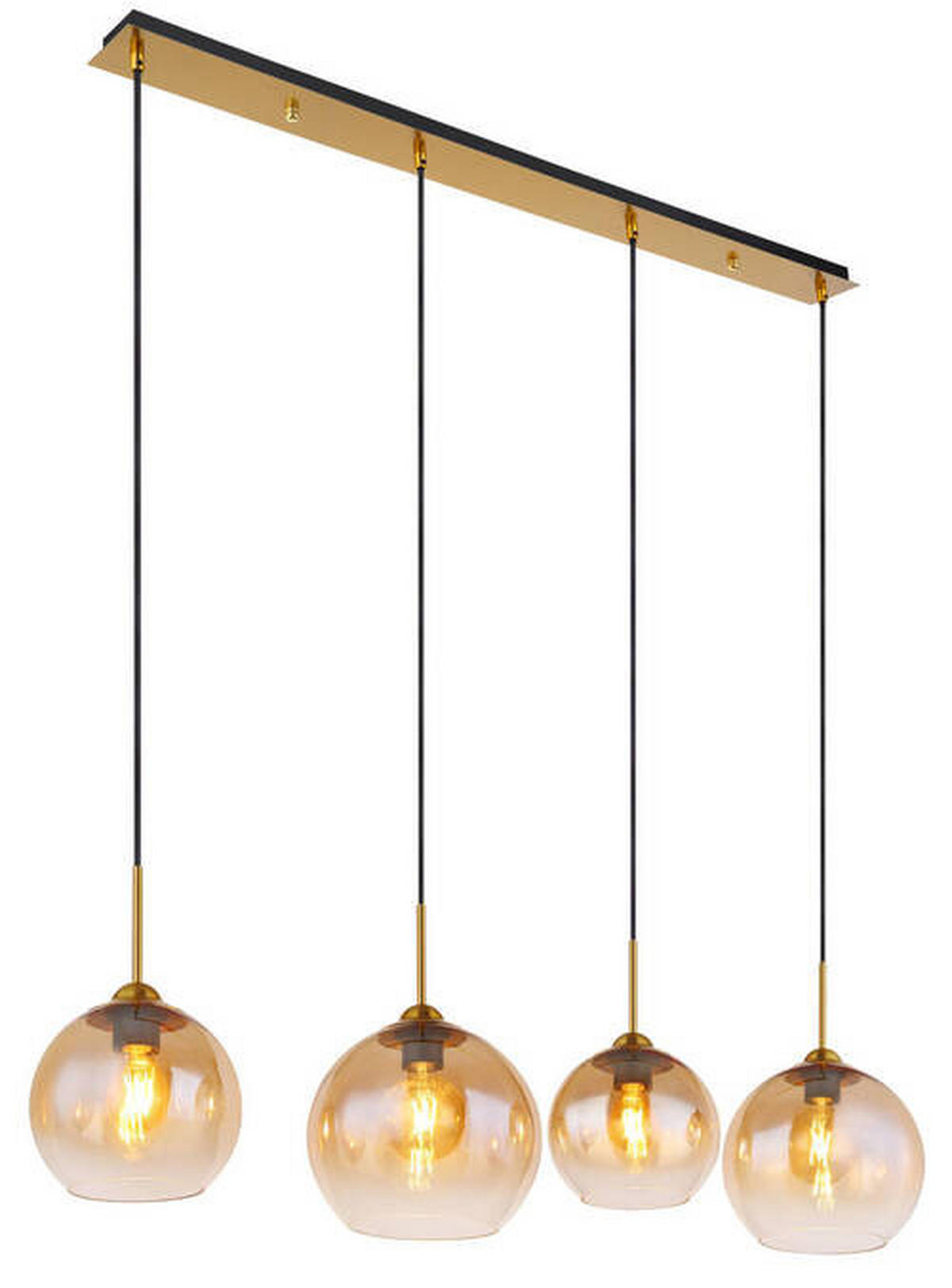 VISEČA SVETILKA     120/25/120 cm         E27 - prozorno/barve medenine, Design, kovina/steklo (120/25/120cm) - Globo
