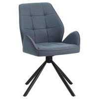 ARMLEHNSTUHL  in Eisen Mikrofaser  - Blau/Schwarz, MODERN, Textil/Metall (60/91/62cm) - MID.YOU