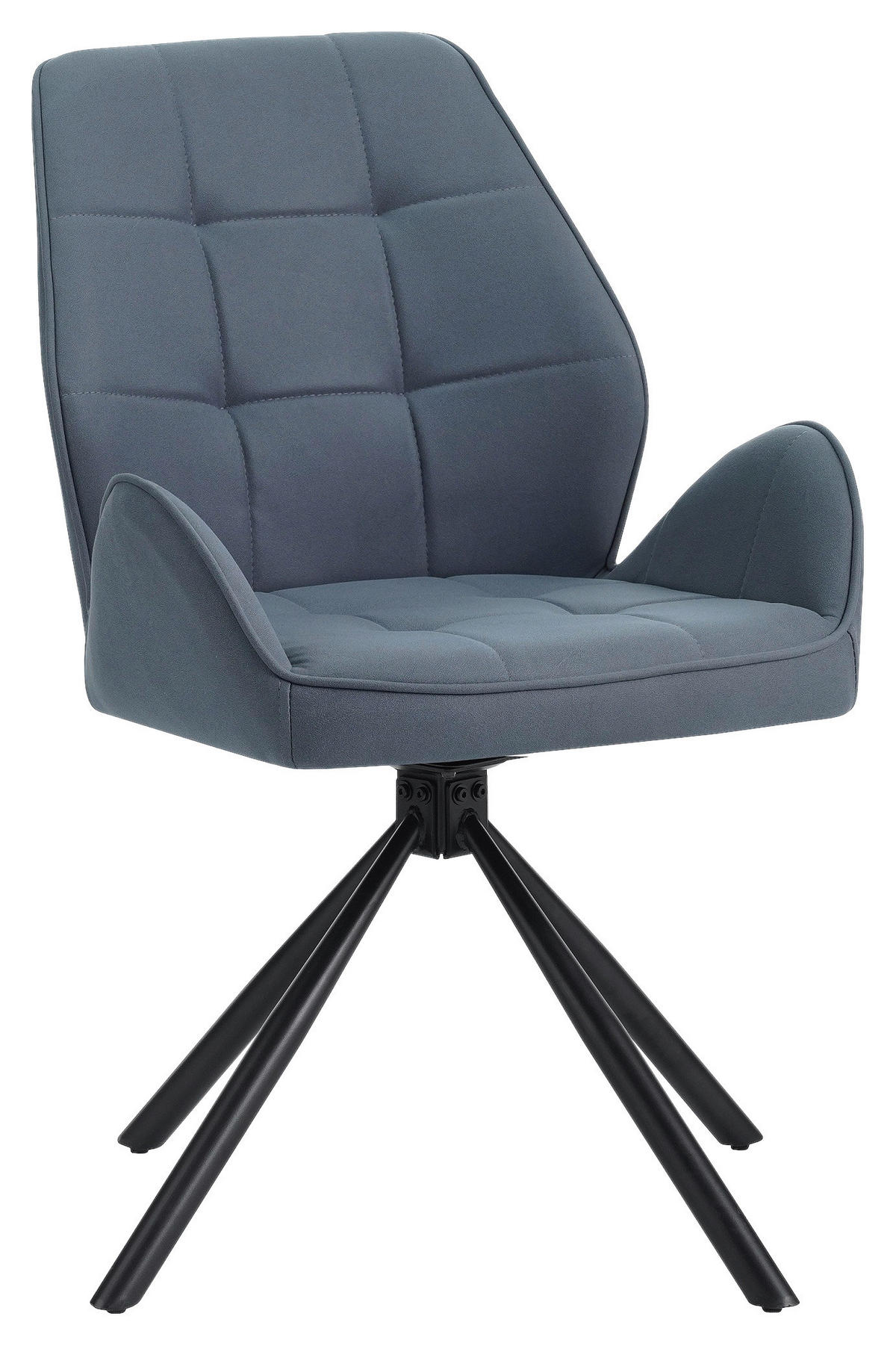 ARMLEHNSTUHL  in Eisen Mikrofaser  - Blau/Schwarz, MODERN, Textil/Metall (60/91/62cm) - MID.YOU
