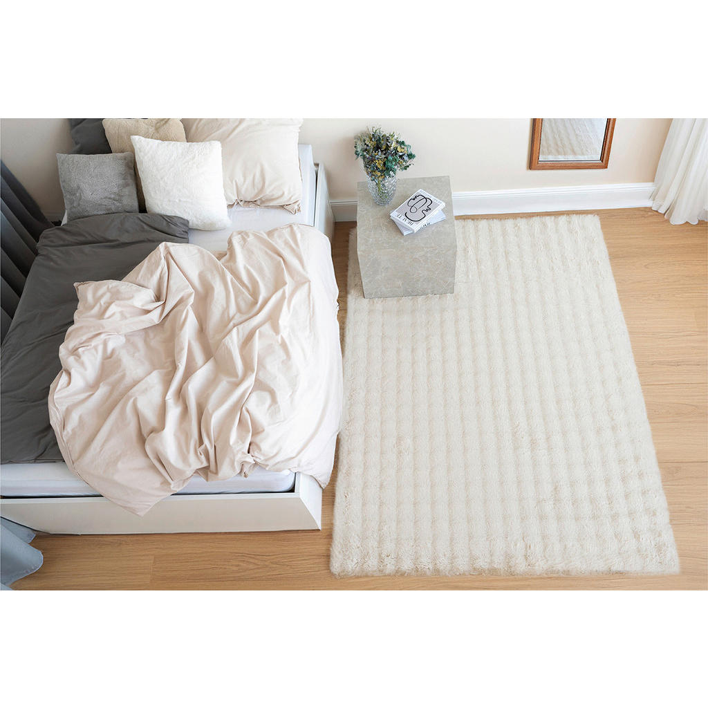 Thumbnail - Novel Hochflorteppich Hailey, Creme, Textil, Abstraktes, rechteckig, 120x160 cm, pflegeleicht, Teppiche & Böden, Teppich...