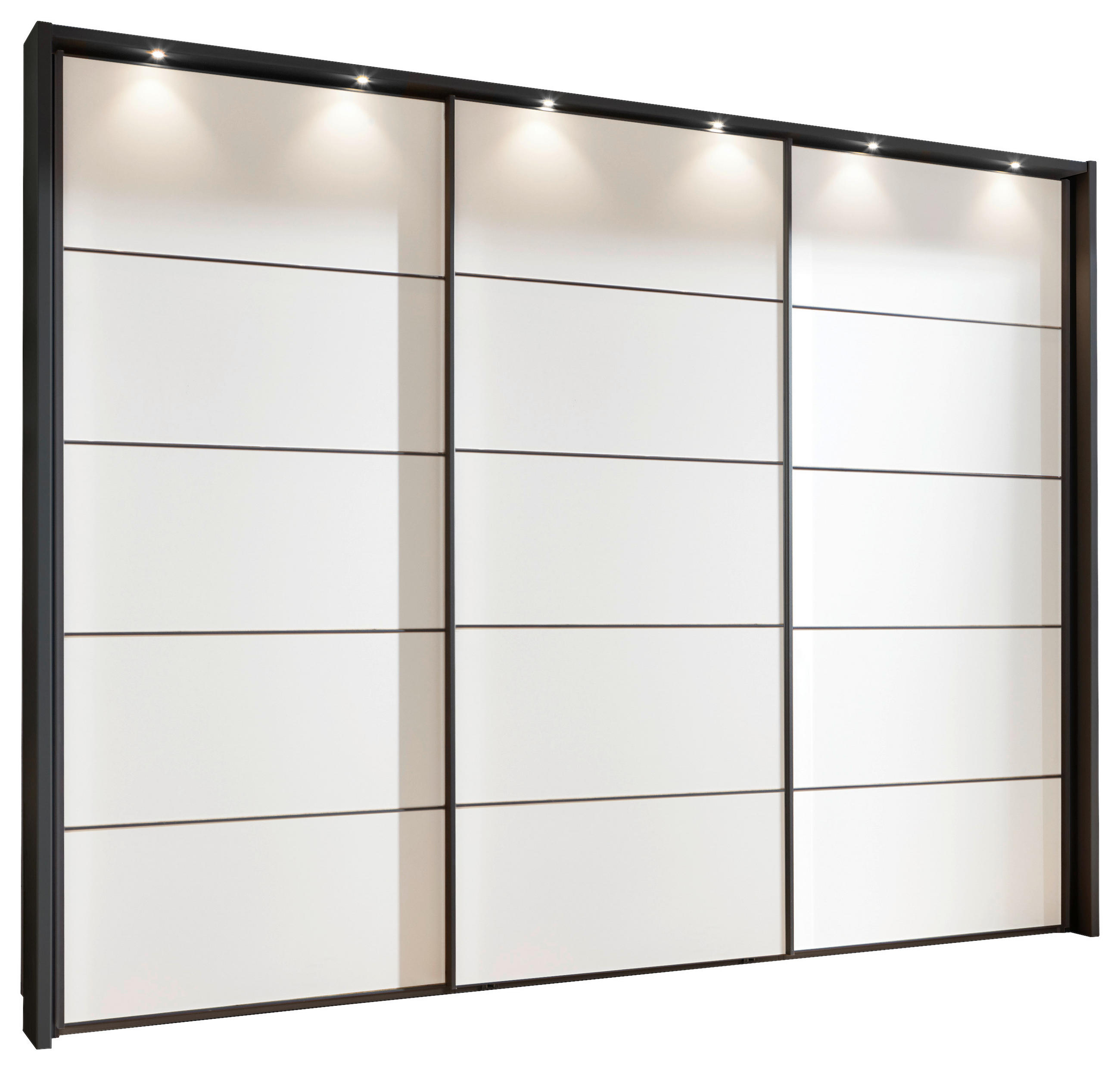 SCHWEBETÜRENSCHRANK  in Graphitfarben, Weiß  - Graphitfarben/Weiß, KONVENTIONELL, Holzwerkstoff (250/217/67cm) - Xora