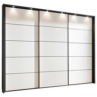 SCHWEBETÜRENSCHRANK  in Graphitfarben, Weiß  - Graphitfarben/Weiß, KONVENTIONELL, Holzwerkstoff (250/217/67cm) - Xora