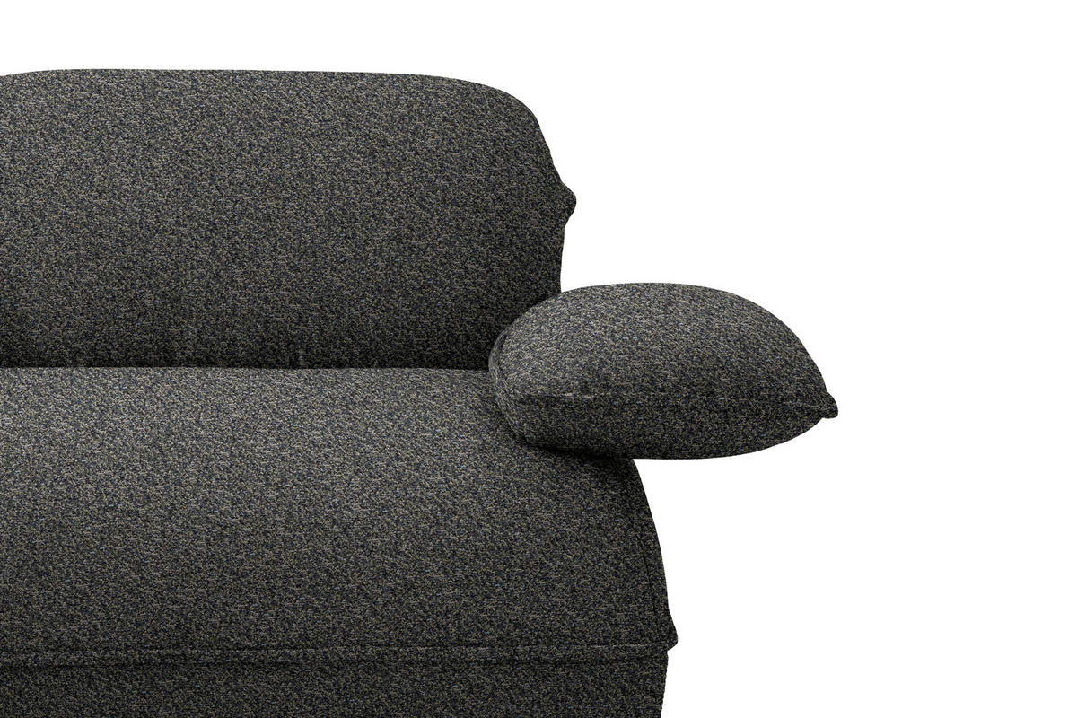 ECKSOFA Chenille Blaugrau  - Blaugrau/Schwarz, Design, Kunststoff/Textil (154/343cm) - Koinor