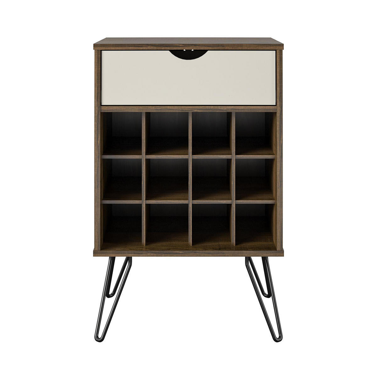 WEINREGAL 51/80/45 cm  - Eichefarben/Dunkelbraun, Design, Holzwerkstoff/Metall (51/80/45cm) - MID.YOU