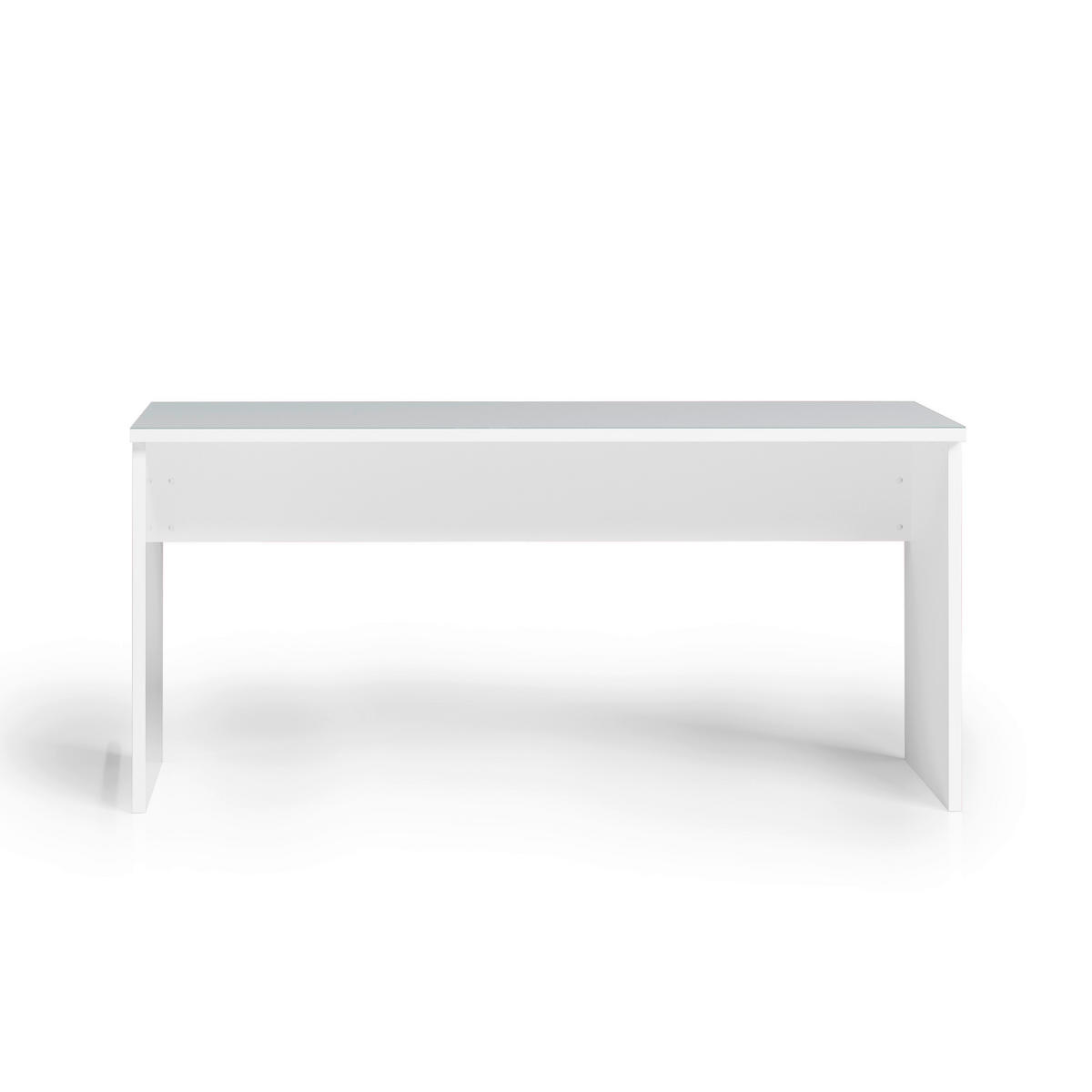 SCHREIBTISCH 160/75/74 cm Weiß  - Weiß, Design, Glas/Holzwerkstoff (160/75/74cm) - Stylife