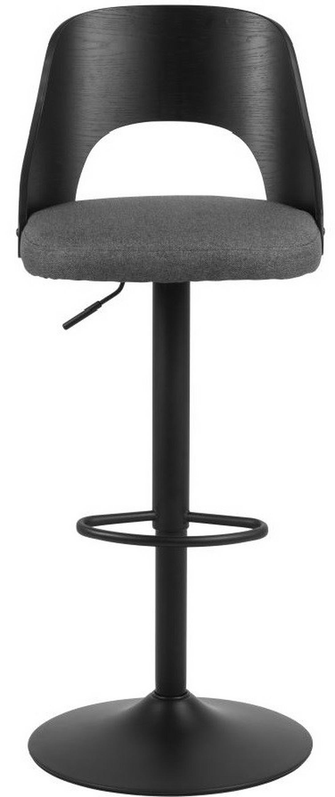 BARHOCKER Flachgewebe Dunkelgrau  - Dunkelgrau/Schwarz, MODERN, Holz/Textil (47/113/50,5cm) - MID.YOU