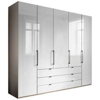 KLEIDERSCHRANK Weiss, Grau  - Schieferfarben/Weiss, Konventionell, Glas/Holzwerkstoff (250/236/58cm) - Novel