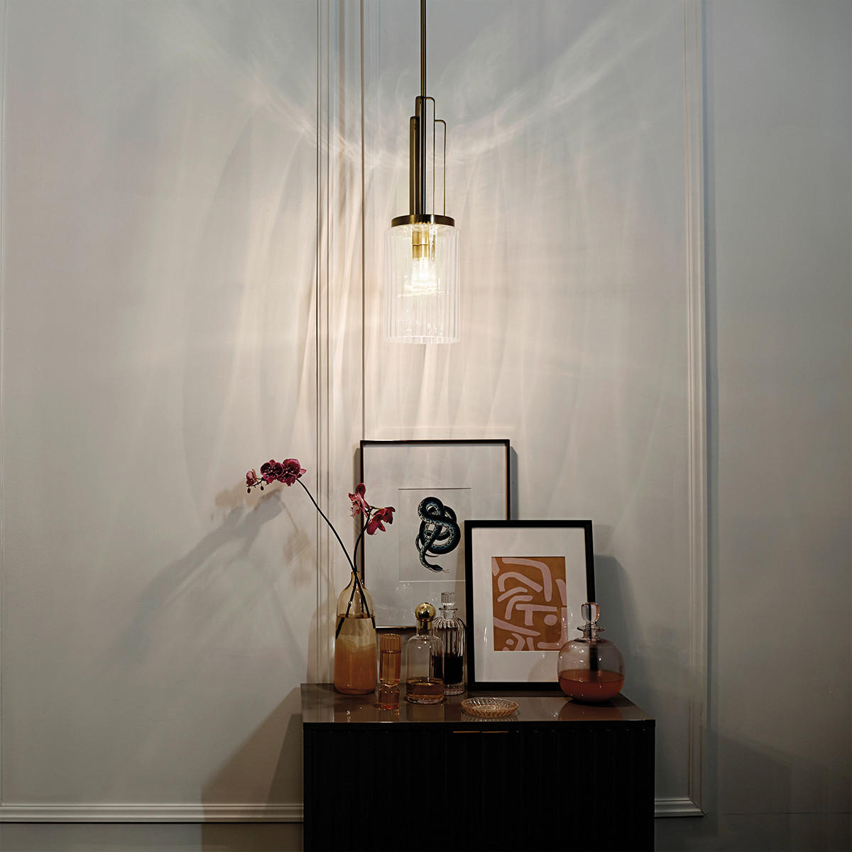 HÄNGELEUCHTE 17.8/69.8 cm    - Messingfarben, Konventionell, Glas/Metall (17.8/69.8cm) - Elstead Lighting