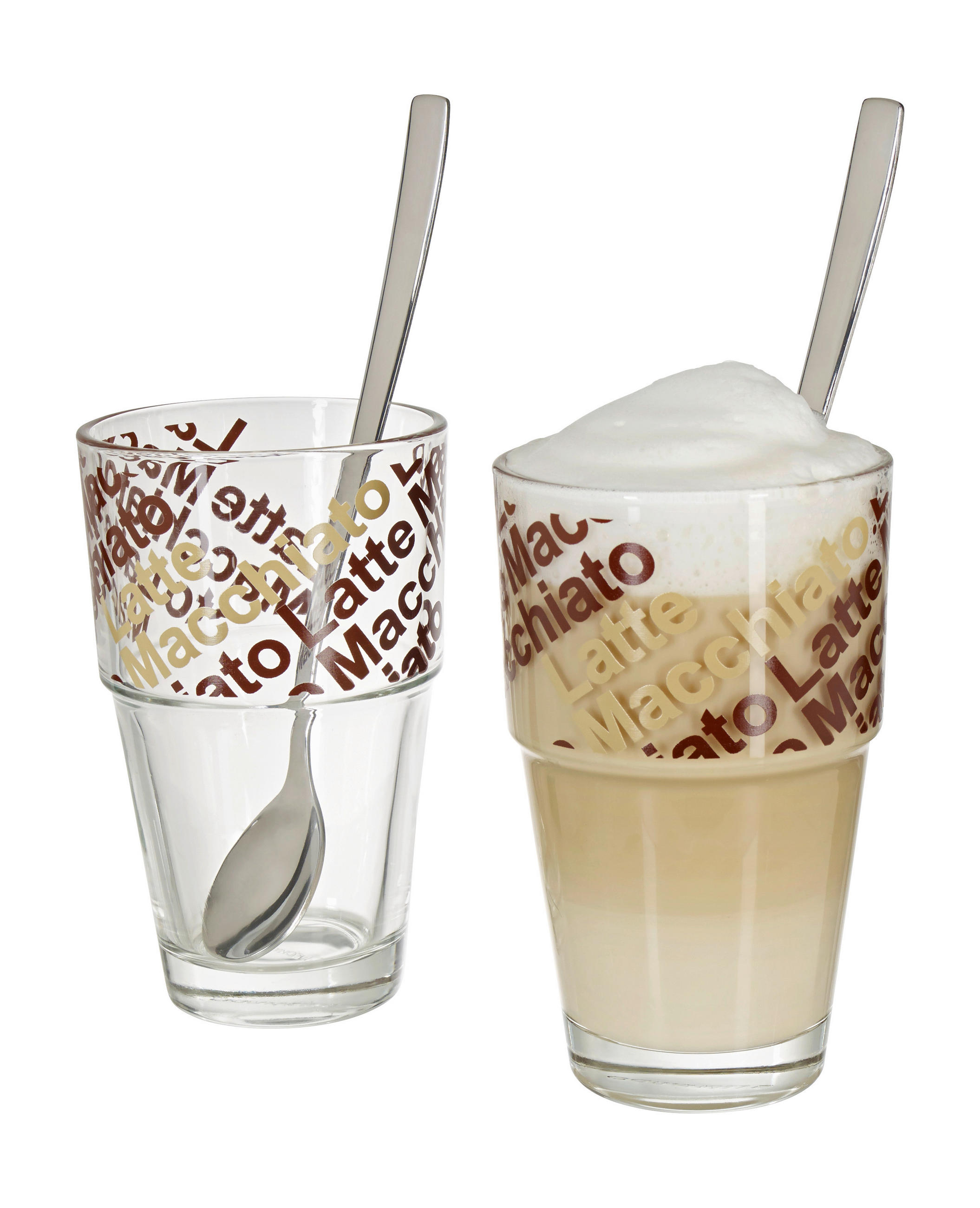 Latte Macchiato Glas Solo 400 ml 4-teilig  - Klar/Multicolor, KONVENTIONELL, Glas (8.5/14/8.5cm) - Leonardo