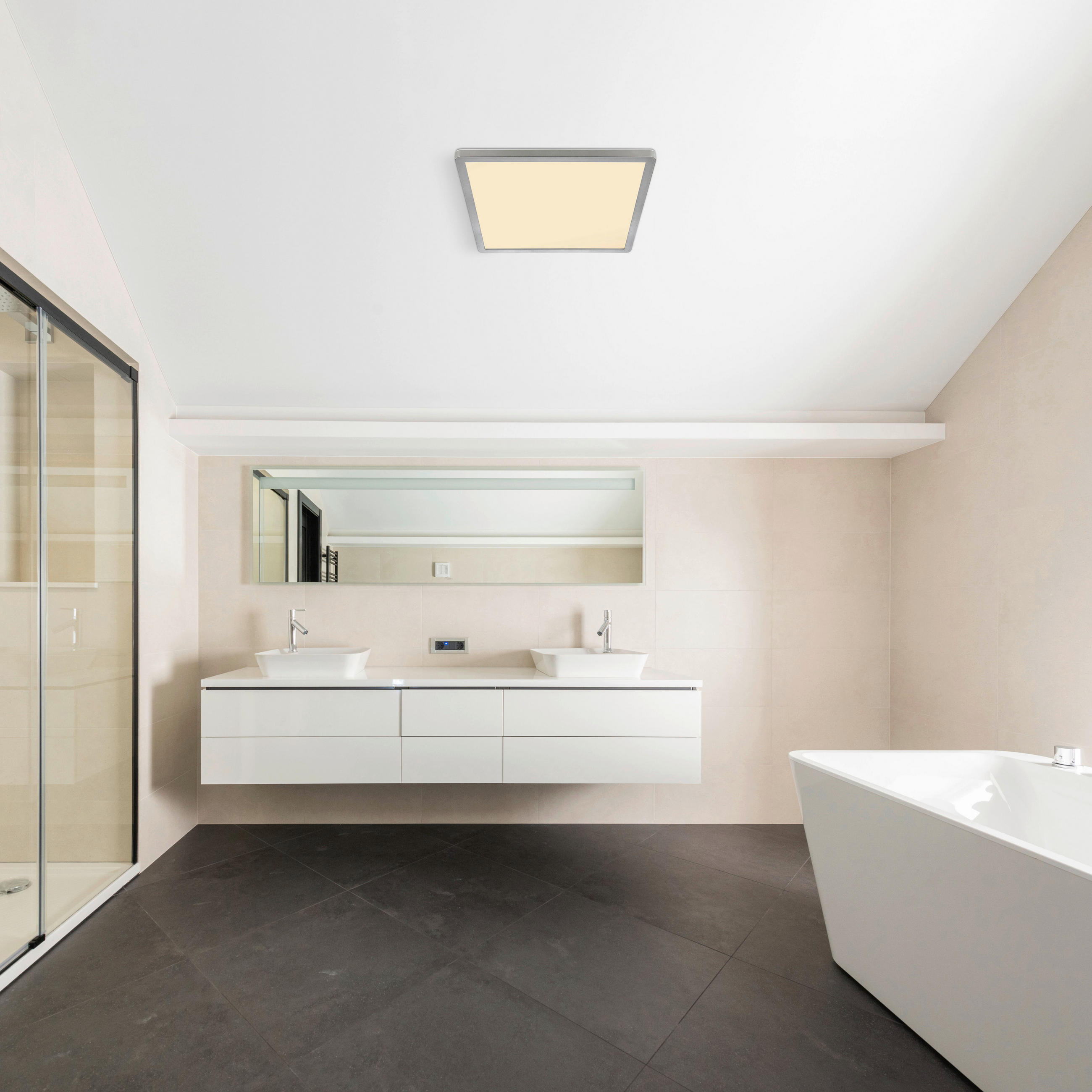 LED-DECKENLEUCHTE 29,4/29,4/25 cm   - Opal/Weiß, KONVENTIONELL, Kunststoff (29,4/29,4/25cm) - Globo