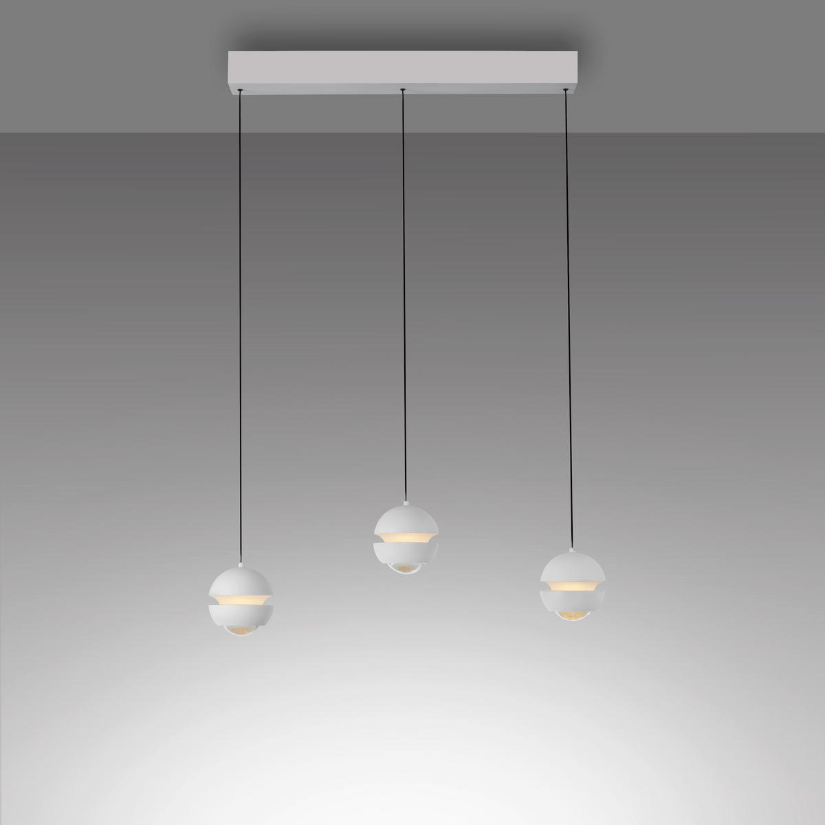 LED-PENDELLEUCHTE 60/10/220 cm  - Weiß, Design, Kunststoff/Metall (60/10/220cm) - Schöner Wohnen